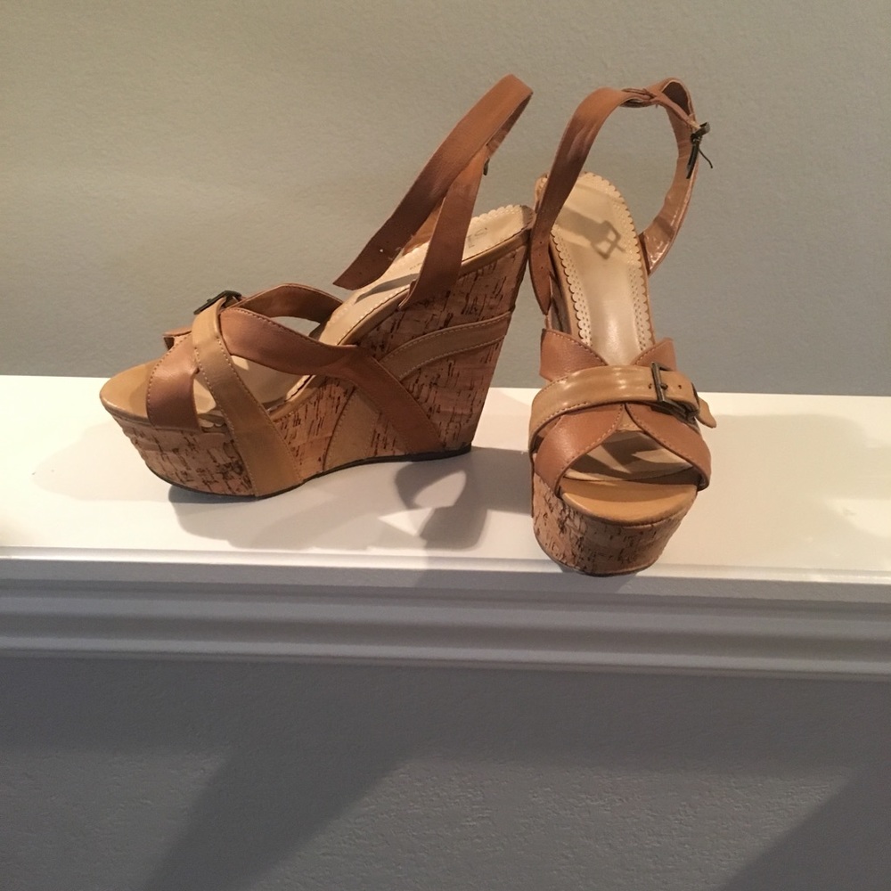 Wedge cork heel sandal